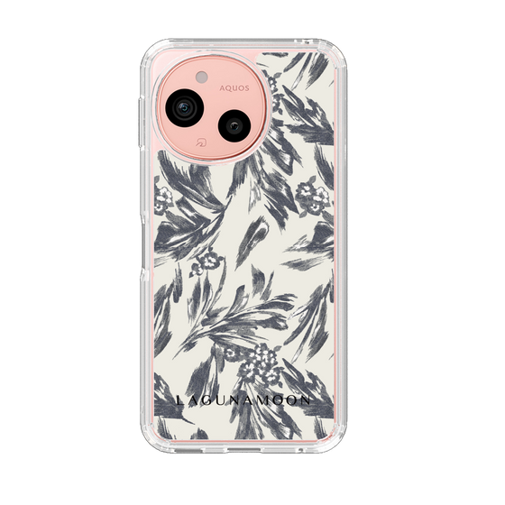 Slim Protection Case［ LAGUNAMOON - BotanicalJacquard - White×Black ］