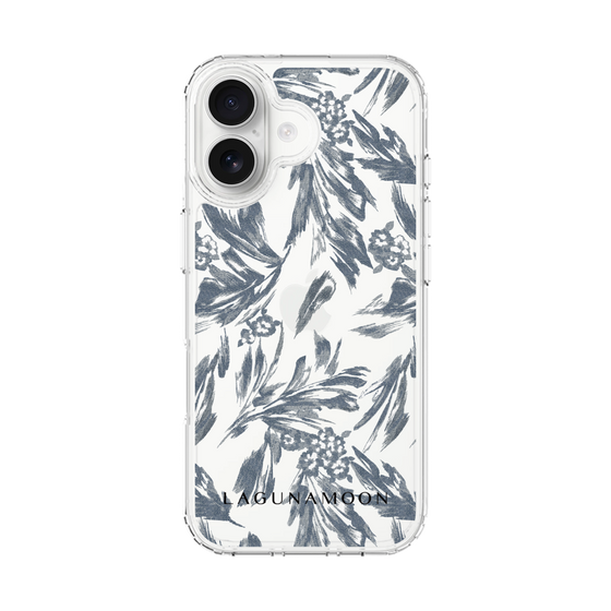 Slim Protection Case［ LAGUNAMOON - BotanicalJacquard - Clear×Black ］