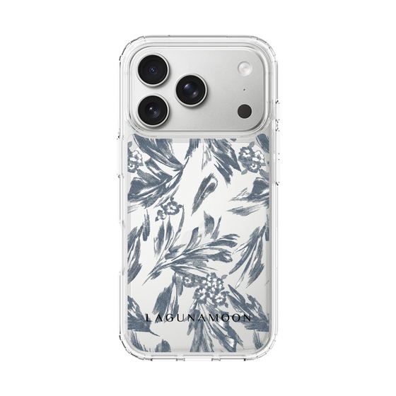 Slim Protection Case［ LAGUNAMOON - BotanicalJacquard - Clear×Black ］