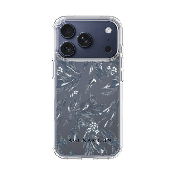 Slim Protection Case［ LAGUNAMOON - BotanicalJacquard - Clear×Black ］