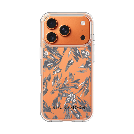 Slim Protection Case［ LAGUNAMOON - BotanicalJacquard - Clear×Black ］