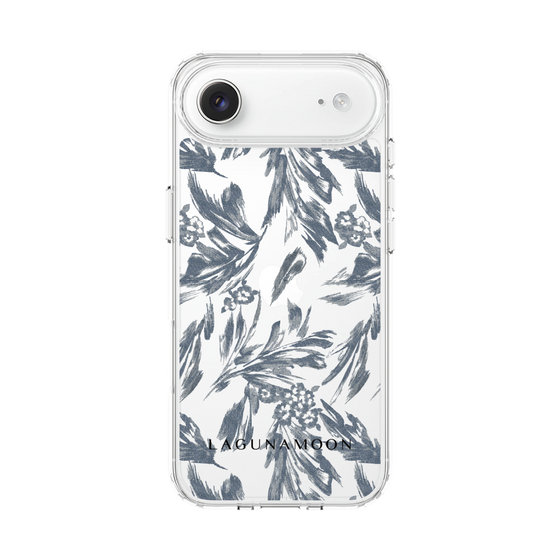 Slim Protection Case［ LAGUNAMOON - BotanicalJacquard - Clear×Black ］
