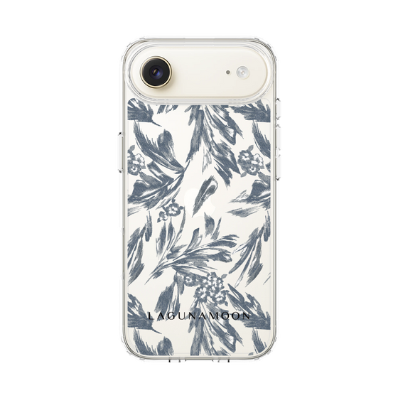 Slim Protection Case［ LAGUNAMOON - BotanicalJacquard - Clear×Black ］