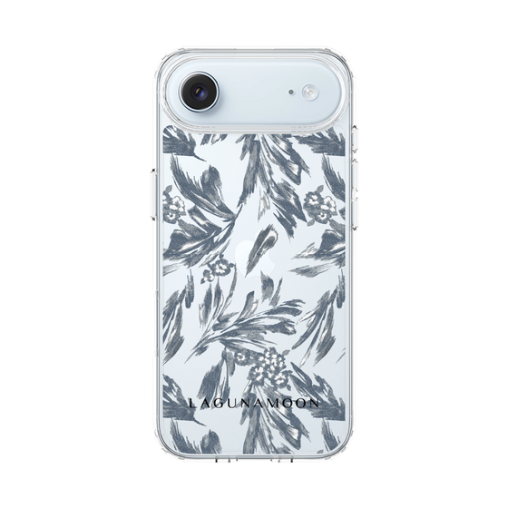 Slim Protection Case［ LAGUNAMOON - BotanicalJacquard - Clear×Black ］