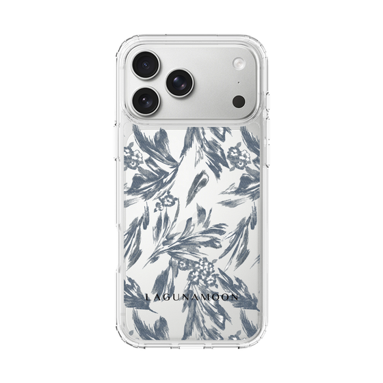 Slim Protection Case［ LAGUNAMOON - BotanicalJacquard - Clear×Black ］