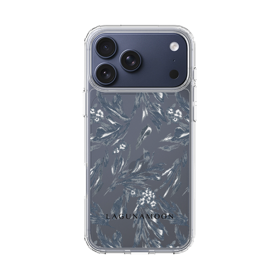 Slim Protection Case［ LAGUNAMOON - BotanicalJacquard - Clear×Black ］