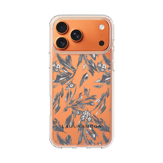 Slim Protection Case［ LAGUNAMOON - BotanicalJacquard - Clear×Black ］