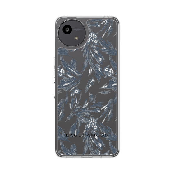 Slim Protection Case［ LAGUNAMOON - BotanicalJacquard - Clear×Black ］