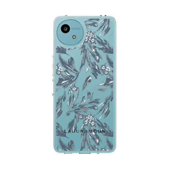 Slim Protection Case［ LAGUNAMOON - BotanicalJacquard - Clear×Black ］