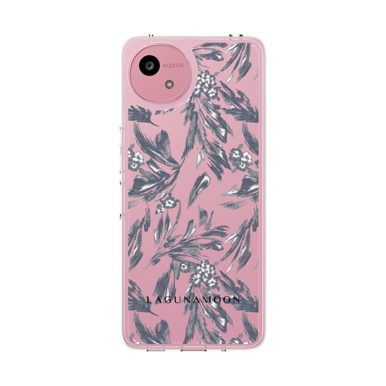 Slim Protection Case［ LAGUNAMOON - BotanicalJacquard - Clear×Black ］