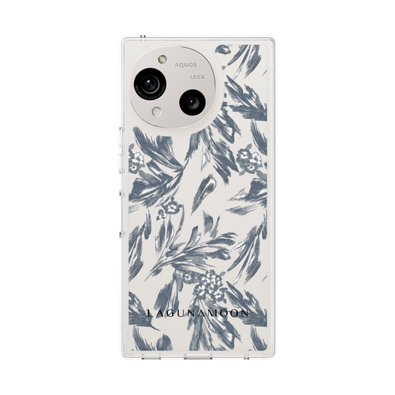 Slim Protection Case［ LAGUNAMOON - BotanicalJacquard - Clear×Black ］