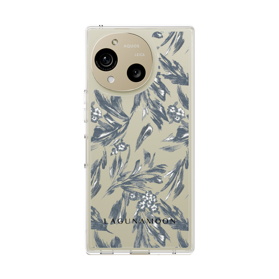 Slim Protection Case［ LAGUNAMOON - BotanicalJacquard - Clear×Black ］