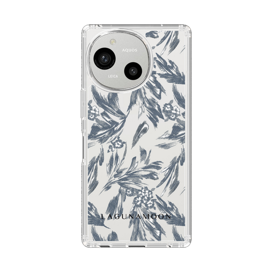 Slim Protection Case［ LAGUNAMOON - BotanicalJacquard - Clear×Black ］