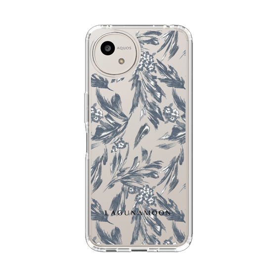 Slim Protection Case［ LAGUNAMOON - BotanicalJacquard - Clear×Black ］