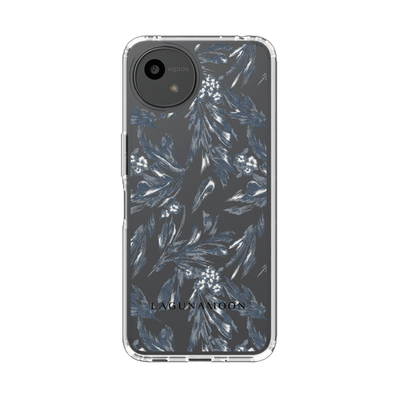 Slim Protection Case［ LAGUNAMOON - BotanicalJacquard - Clear×Black ］