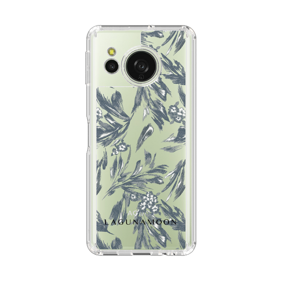 Slim Protection Case［ LAGUNAMOON - BotanicalJacquard - Clear×Black ］