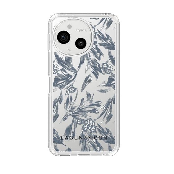 Slim Protection Case［ LAGUNAMOON - BotanicalJacquard - Clear×Black ］