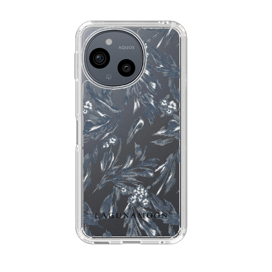 Slim Protection Case［ LAGUNAMOON - BotanicalJacquard - Clear×Black ］