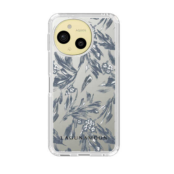 Slim Protection Case［ LAGUNAMOON - BotanicalJacquard - Clear×Black ］