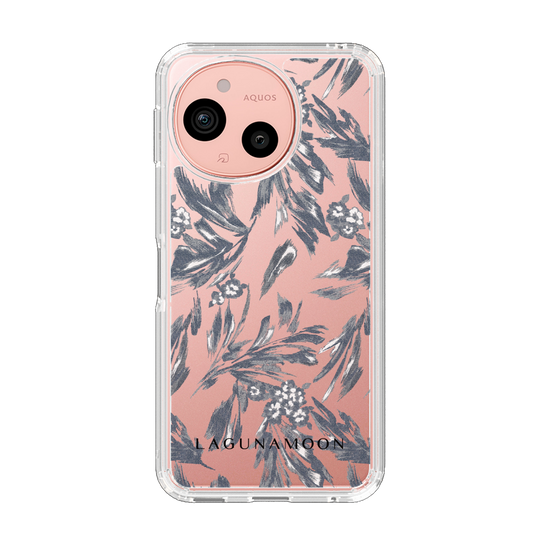 Slim Protection Case［ LAGUNAMOON - BotanicalJacquard - Clear×Black ］