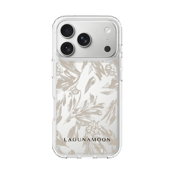 Slim Protection Case［ LAGUNAMOON - BotanicalJacquard - Clear×Beige ］