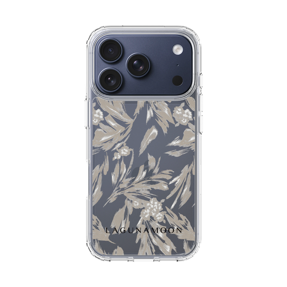 Slim Protection Case［ LAGUNAMOON - BotanicalJacquard - Clear×Beige ］