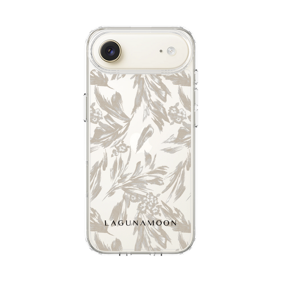 Slim Protection Case［ LAGUNAMOON - BotanicalJacquard - Clear×Beige ］