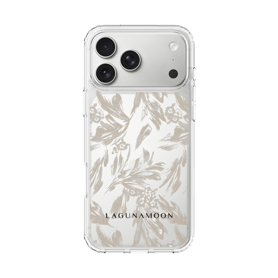 Slim Protection Case［ LAGUNAMOON - BotanicalJacquard - Clear×Beige ］