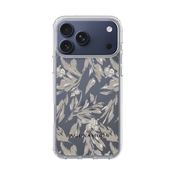 Slim Protection Case［ LAGUNAMOON - BotanicalJacquard - Clear×Beige ］
