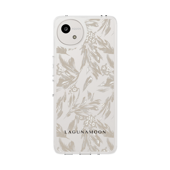 Slim Protection Case［ LAGUNAMOON - BotanicalJacquard - Clear×Beige ］