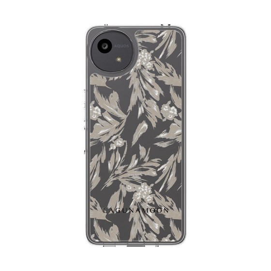Slim Protection Case［ LAGUNAMOON - BotanicalJacquard - Clear×Beige ］