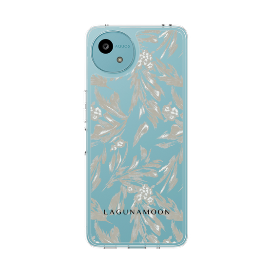 Slim Protection Case［ LAGUNAMOON - BotanicalJacquard - Clear×Beige ］