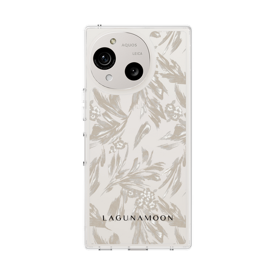 Slim Protection Case［ LAGUNAMOON - BotanicalJacquard - Clear×Beige ］