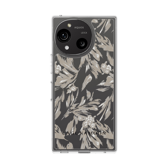 Slim Protection Case［ LAGUNAMOON - BotanicalJacquard - Clear×Beige ］