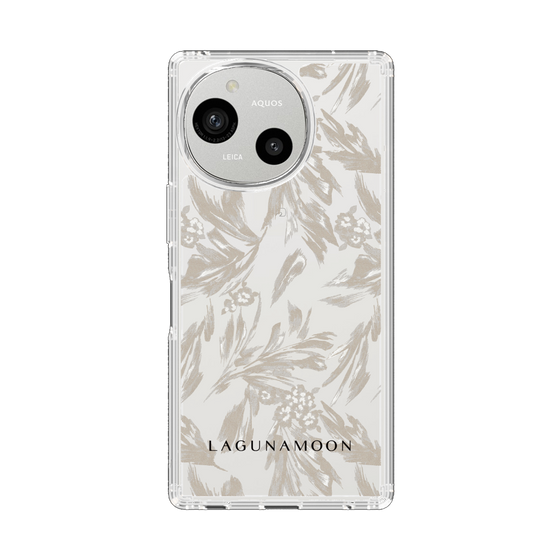 Slim Protection Case［ LAGUNAMOON - BotanicalJacquard - Clear×Beige ］