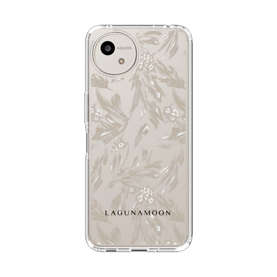 Slim Protection Case［ LAGUNAMOON - BotanicalJacquard - Clear×Beige ］
