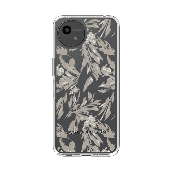Slim Protection Case［ LAGUNAMOON - BotanicalJacquard - Clear×Beige ］