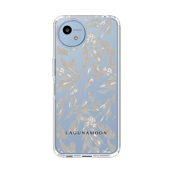 Slim Protection Case［ LAGUNAMOON - BotanicalJacquard - Clear×Beige ］