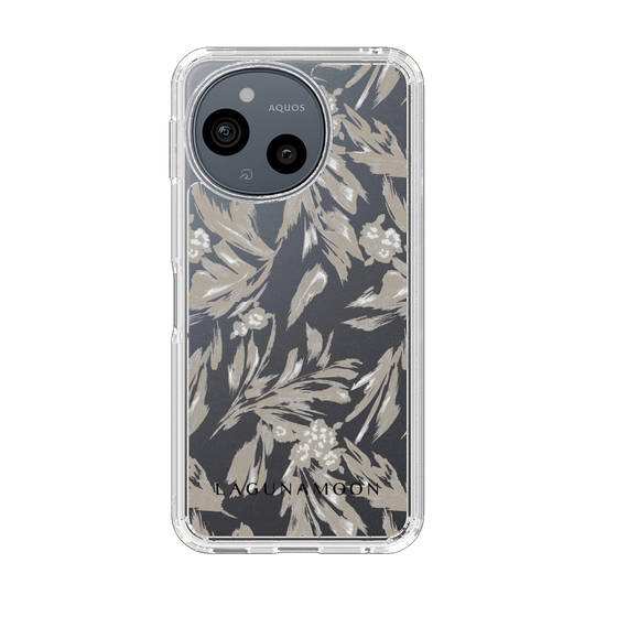 Slim Protection Case［ LAGUNAMOON - BotanicalJacquard - Clear×Beige ］