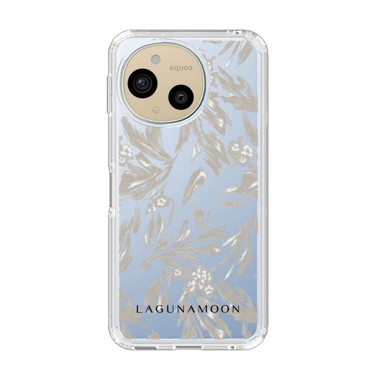Slim Protection Case［ LAGUNAMOON - BotanicalJacquard - Clear×Beige ］
