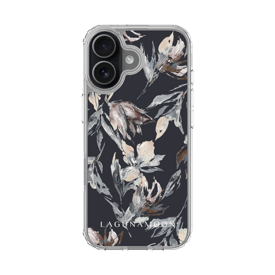 Slim Protection Case［ LAGUNAMOON - NuanceFlower - Navy ］
