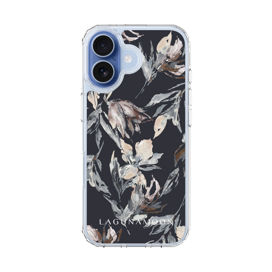 Slim Protection Case［ LAGUNAMOON - NuanceFlower - Navy ］