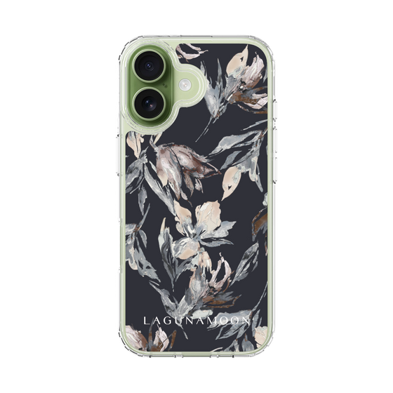 Slim Protection Case［ LAGUNAMOON - NuanceFlower - Navy ］