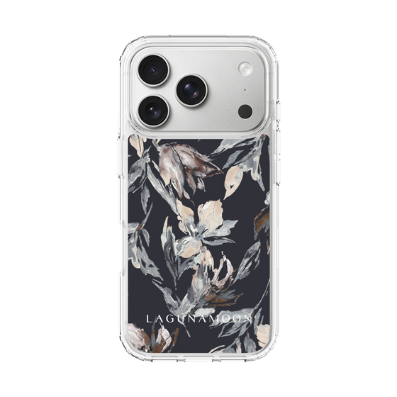 Slim Protection Case［ LAGUNAMOON - NuanceFlower - Navy ］