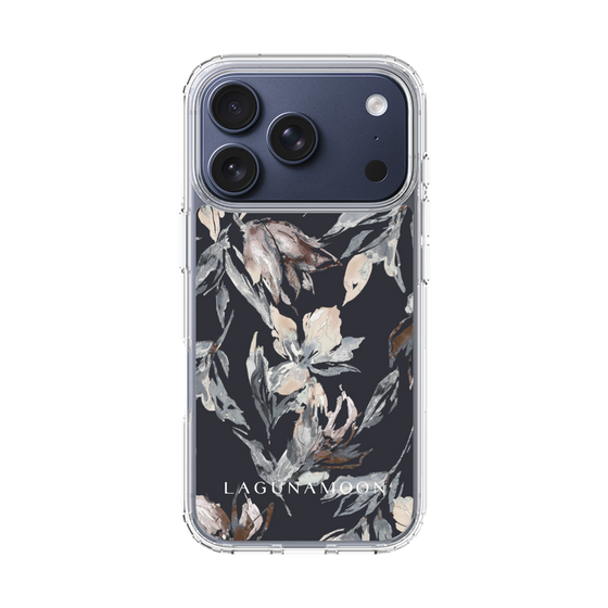 Slim Protection Case［ LAGUNAMOON - NuanceFlower - Navy ］