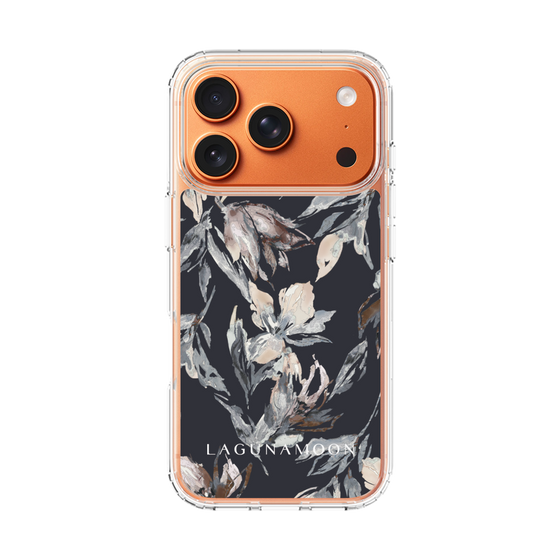 Slim Protection Case［ LAGUNAMOON - NuanceFlower - Navy ］