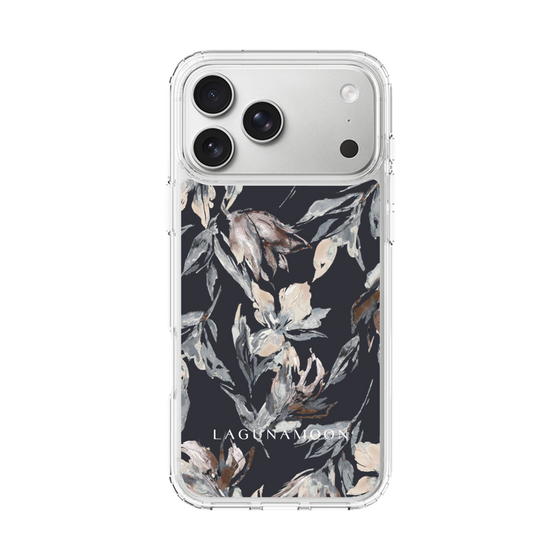 Slim Protection Case［ LAGUNAMOON - NuanceFlower - Navy ］