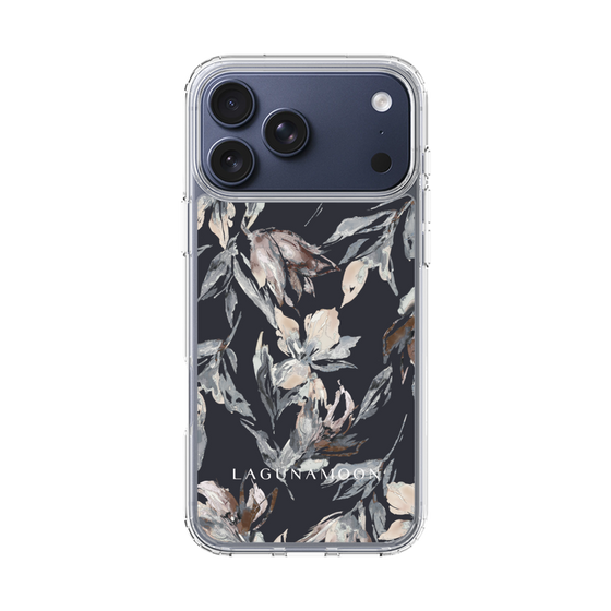 Slim Protection Case［ LAGUNAMOON - NuanceFlower - Navy ］