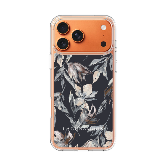Slim Protection Case［ LAGUNAMOON - NuanceFlower - Navy ］