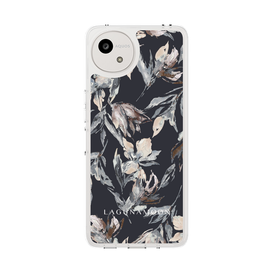 Slim Protection Case［ LAGUNAMOON - NuanceFlower - Navy ］